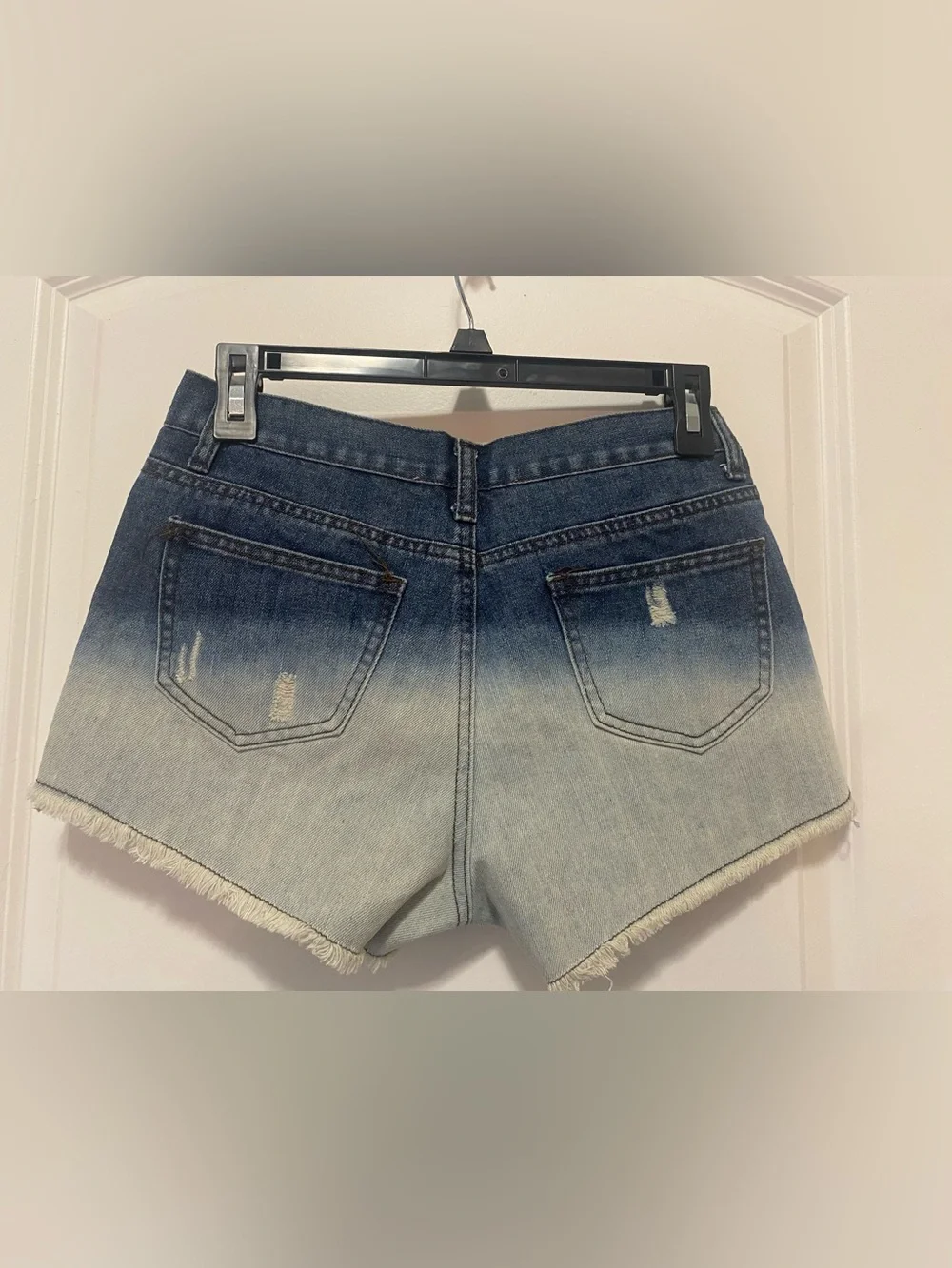 Ellison Ombre Blue Denim Cutoff Shorts